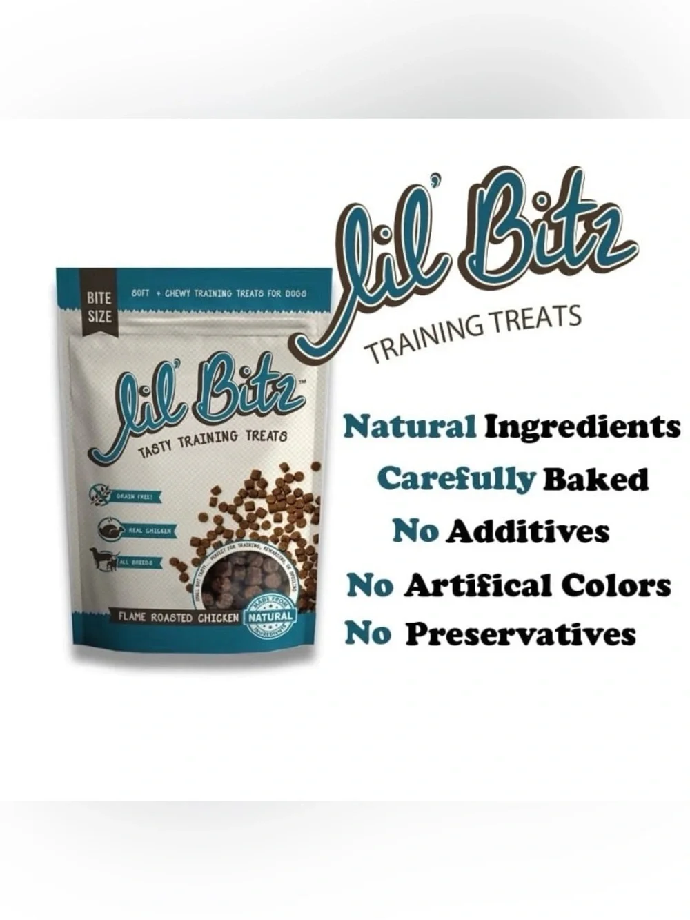 Set of 3 (4oz each) Lil Bitz Training Treats for Dogs, Bite Size Reward  Snack